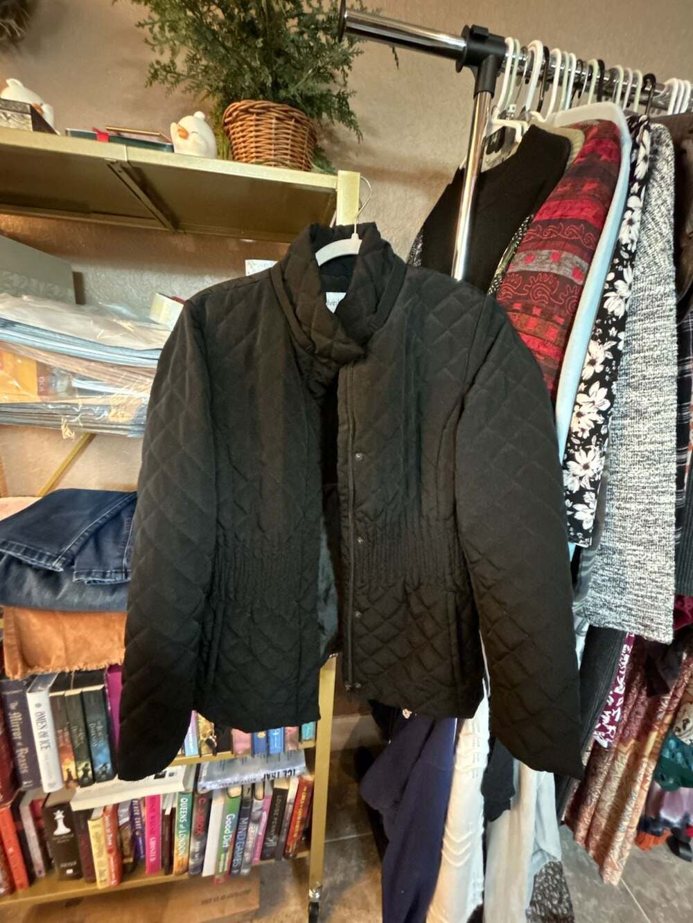 Calvin Klein Quilted Jacket Size S Black